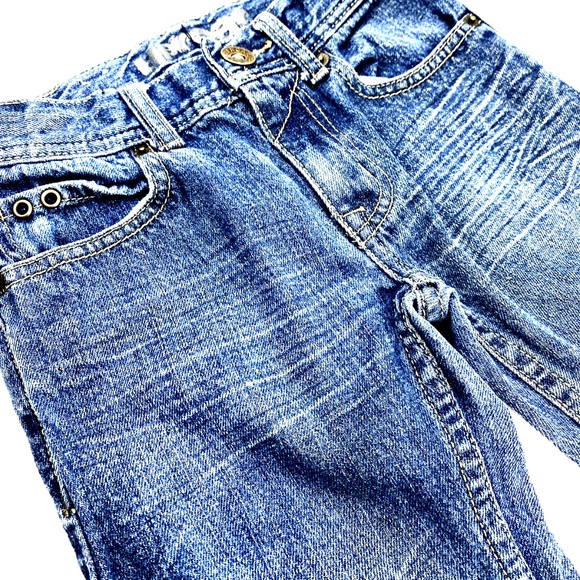 Boys Jeans Pants Size 8 Up Roar Slim Adjustable Waist Button Denim Blue Children - Picture 3 of 6